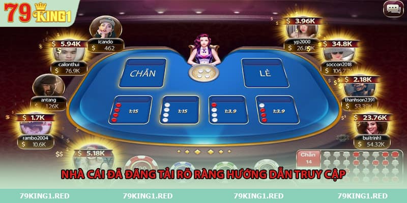 Nhà cái đã đăng tải rõ ràng hướng dẫn truy cập